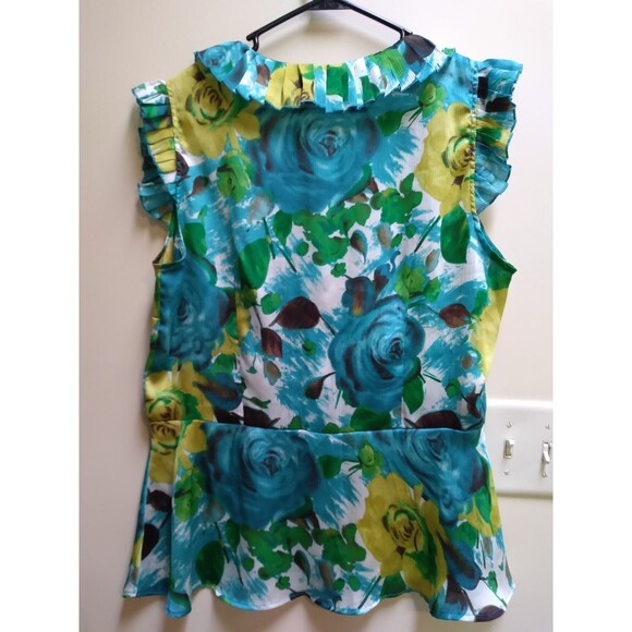 AB Studio Ruffle Blouse Size XL - Picture 3 of 6